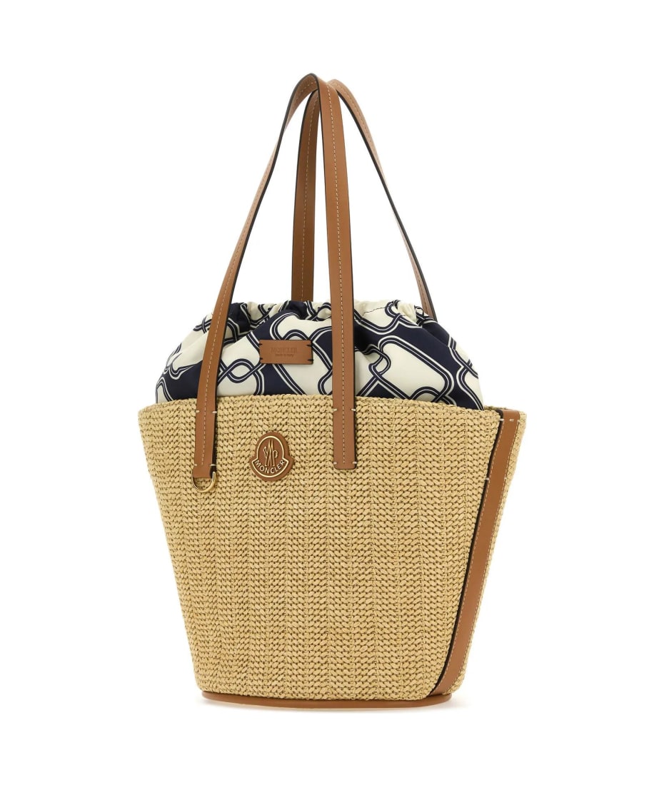 【MONCLER】HUBBA SMALL RAFFIA BAG Moncler Small Hubba Raffia Tote Bag | Neutrals | FARFETCH