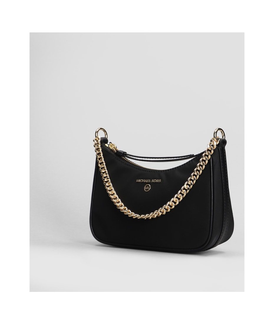 Michael Kors Jet Set Charm Shoulder Bag In Black Fabric
