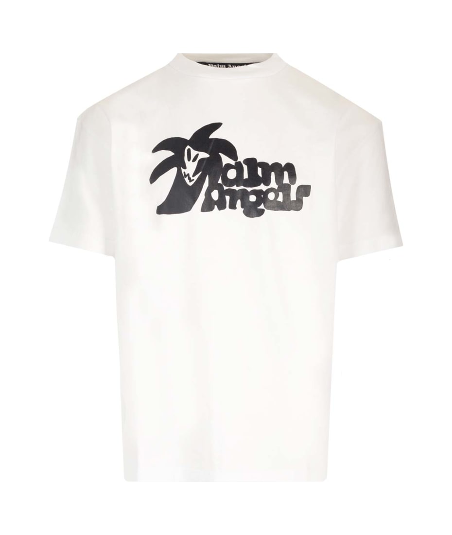 White Classic logo-print cotton-jersey T-shirt, Palm Angels