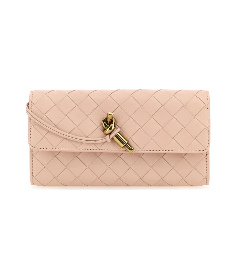 Bottega Veneta Light Pink Nappa Leather Andiamo Big Wallet italist ALWAYS LIKE A SALE