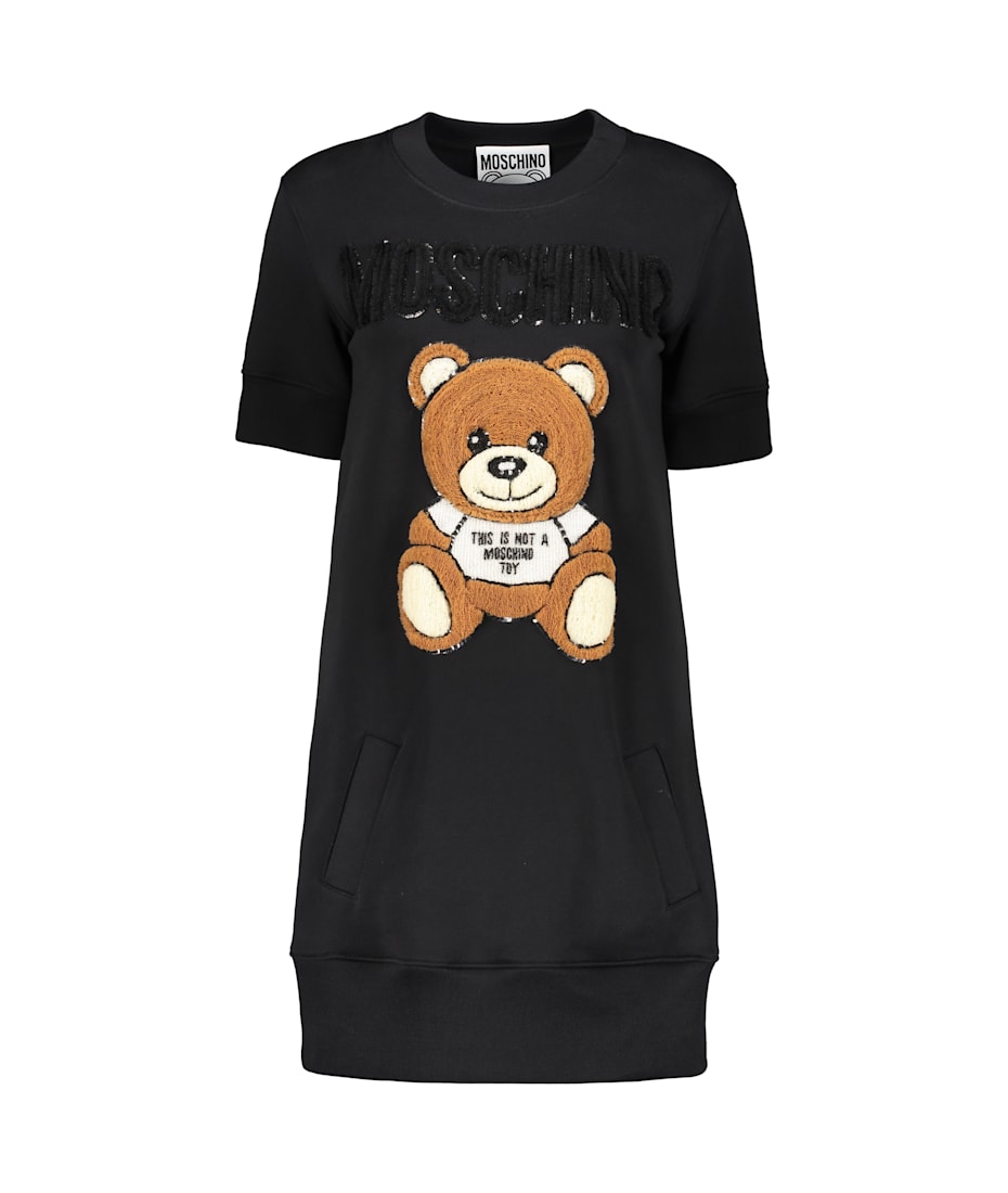 【送料&関税込】Moschino Logo Print Cotton Sweatdress Moschino Logo Print Cotton Sweatdress | italist
