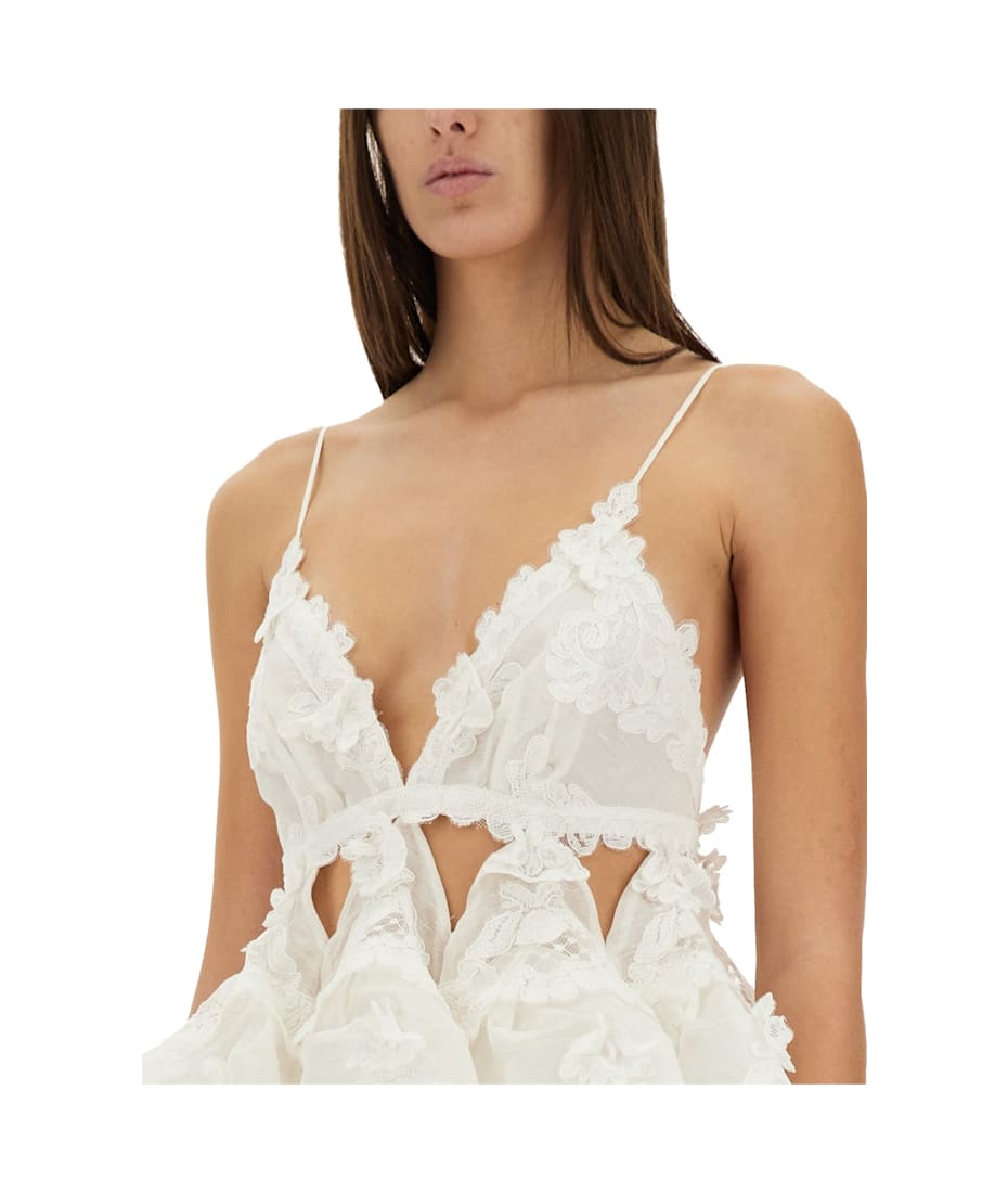 ワンピース ZIMMERMANN CRUSH LACE DRESS IN LINEN AND SILK Zimmermann Crush Lace Dress | italist