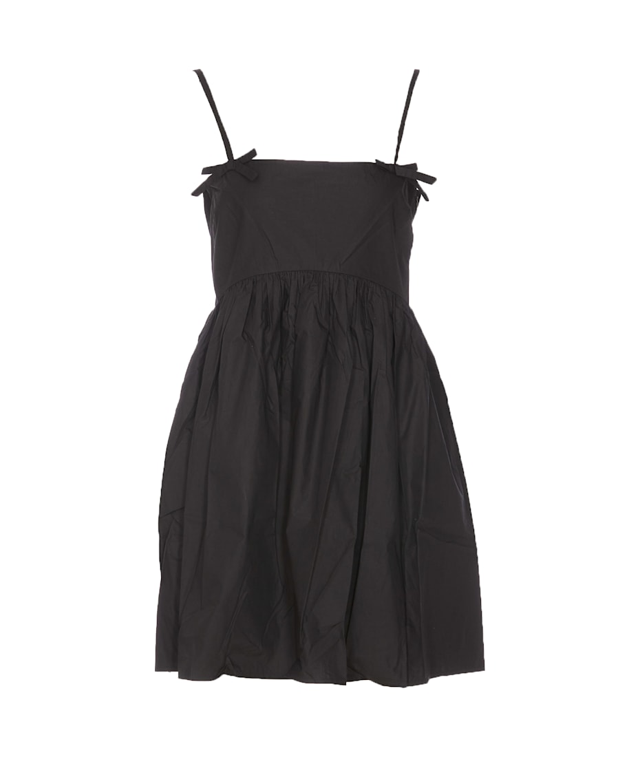 ★Ganni★ Cotton Poplin Strap Dress Black W0194099 Ganni Cotton Poplin Strap Dress | italist