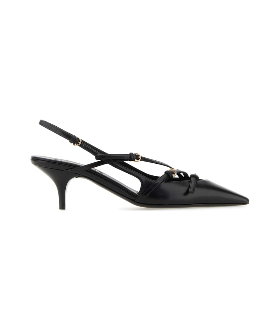 サンダル・ミュール MiuMiu FW25 Black leather pumps (5I013EFM105069 F0002) Miu Miu Black Leather Pumps | italist