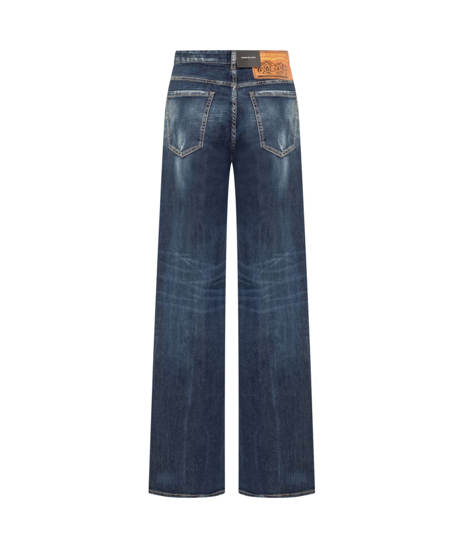 【関税込み】Dsquared2 ブルー&ブラウン Traveller ジーンズ Dsquared2 Traveller Jeans | italist