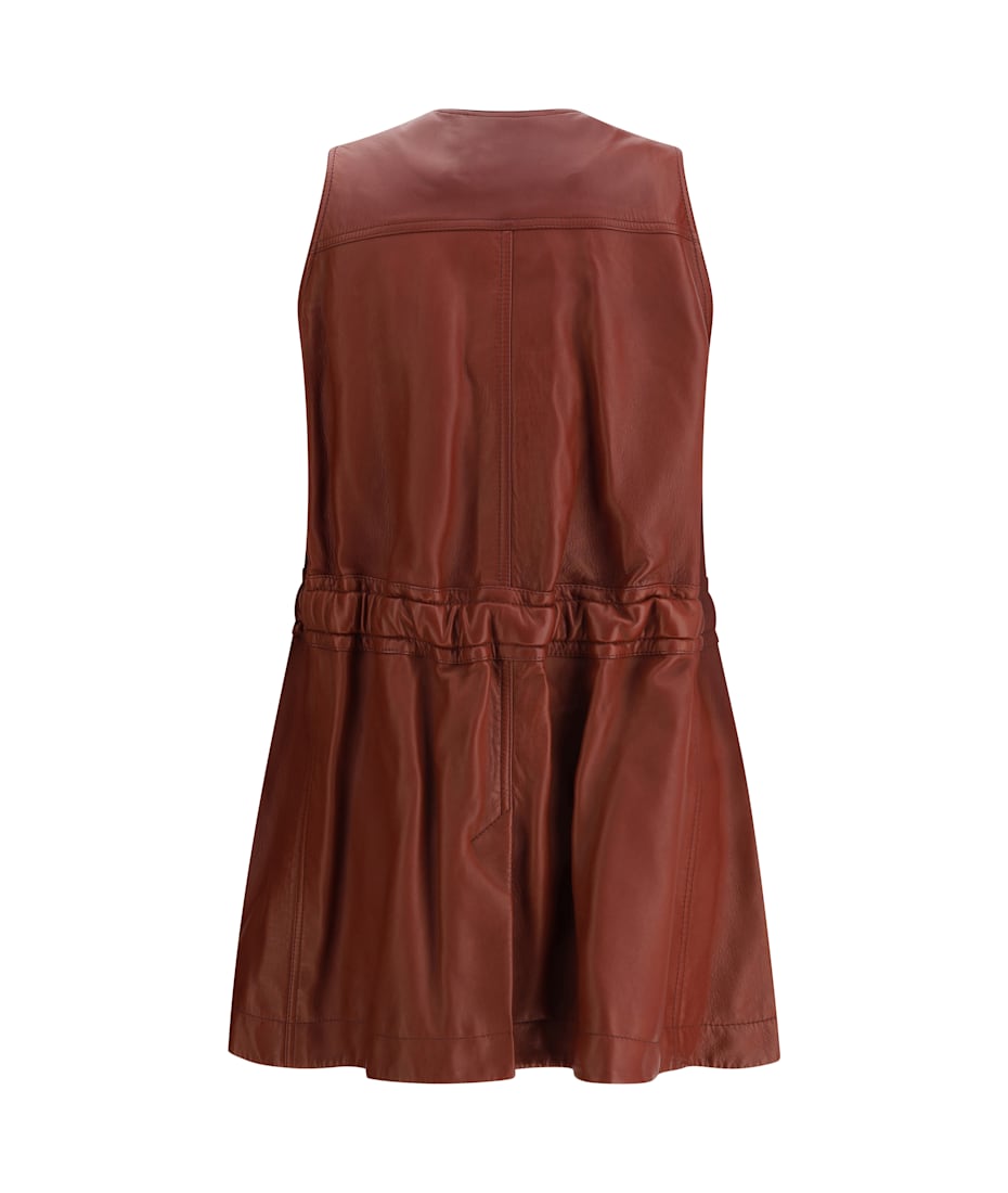 【VIP価格】CHLOE Leather Vest Burgundy Leather vest Chloé - Vitkac AS