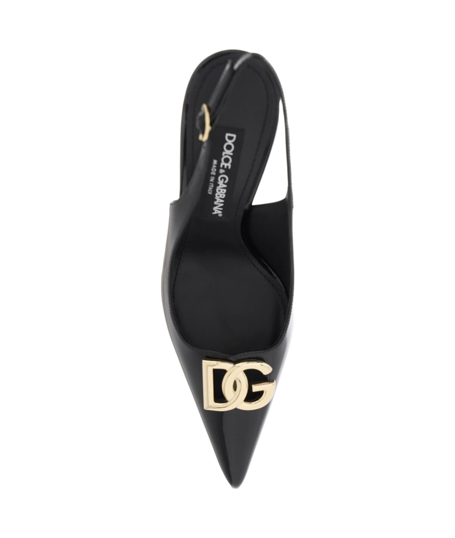 Dolce & Gabbana Glossy Leather Slingback Pumps | italist