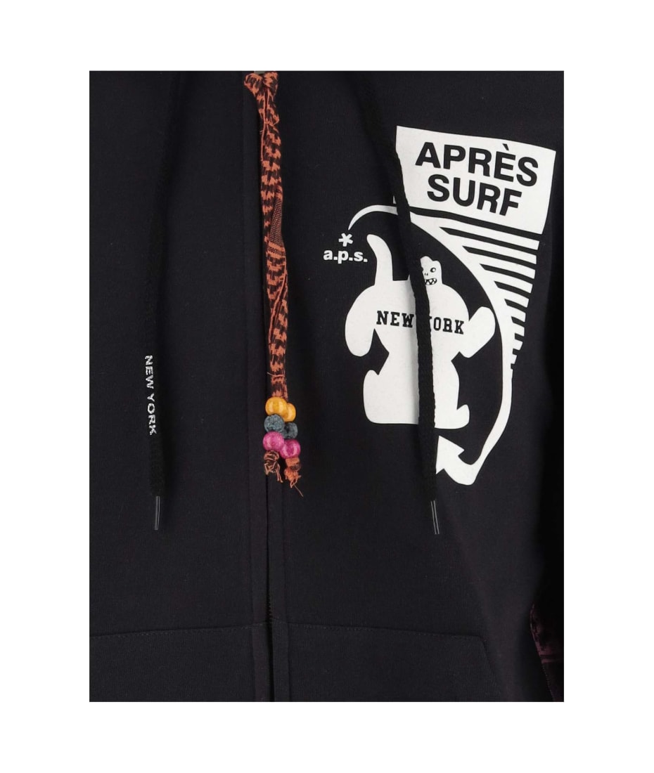 Apres Surf Cotton Blend Sweatshirt With Logo - Black
