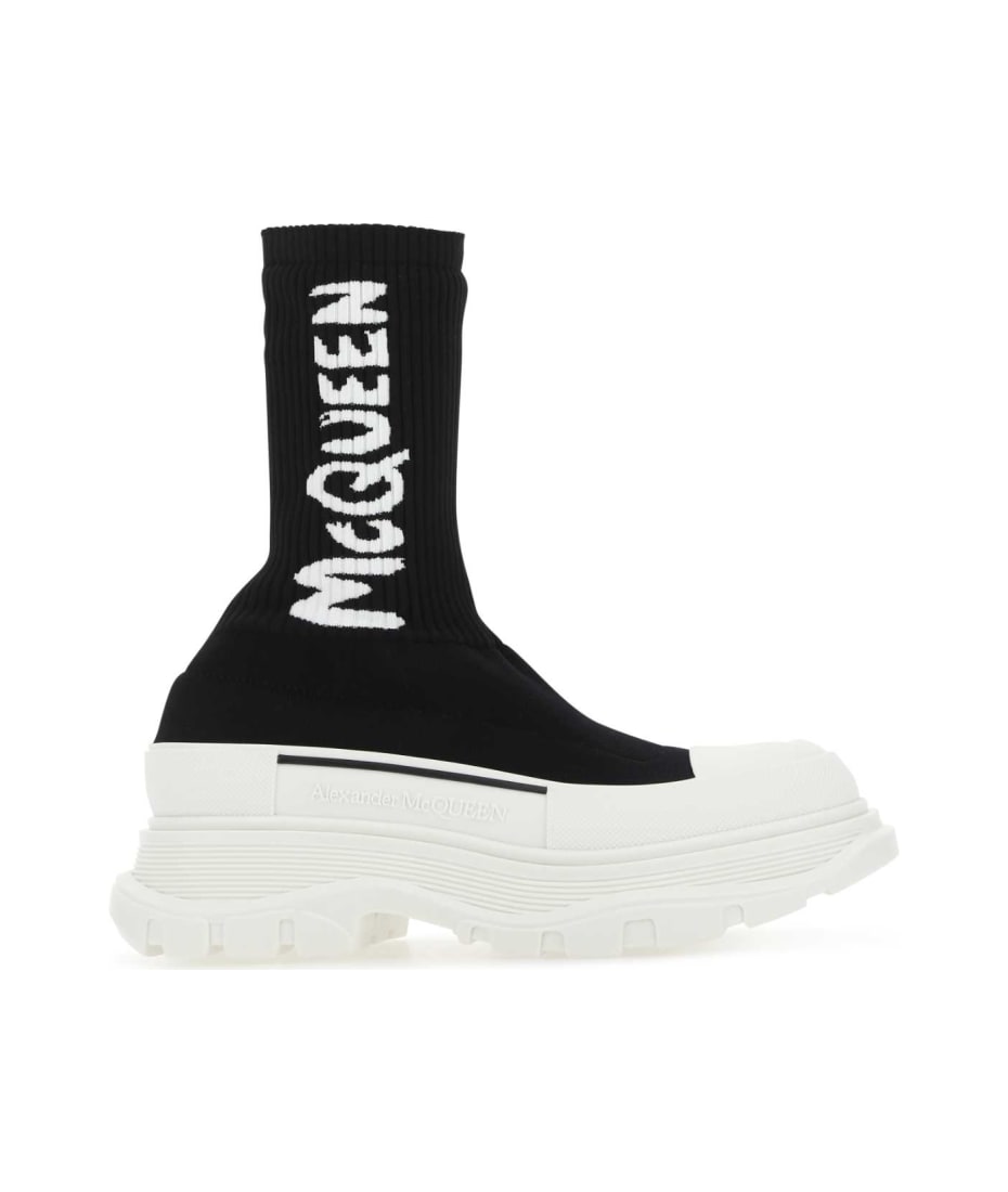 スニーカー ALEXANDER MCQUEEN Black Stretch Nylon Tread Slick Sneakers Alexander McQueen Black Stretch Nylon Tread Slick Sneakers