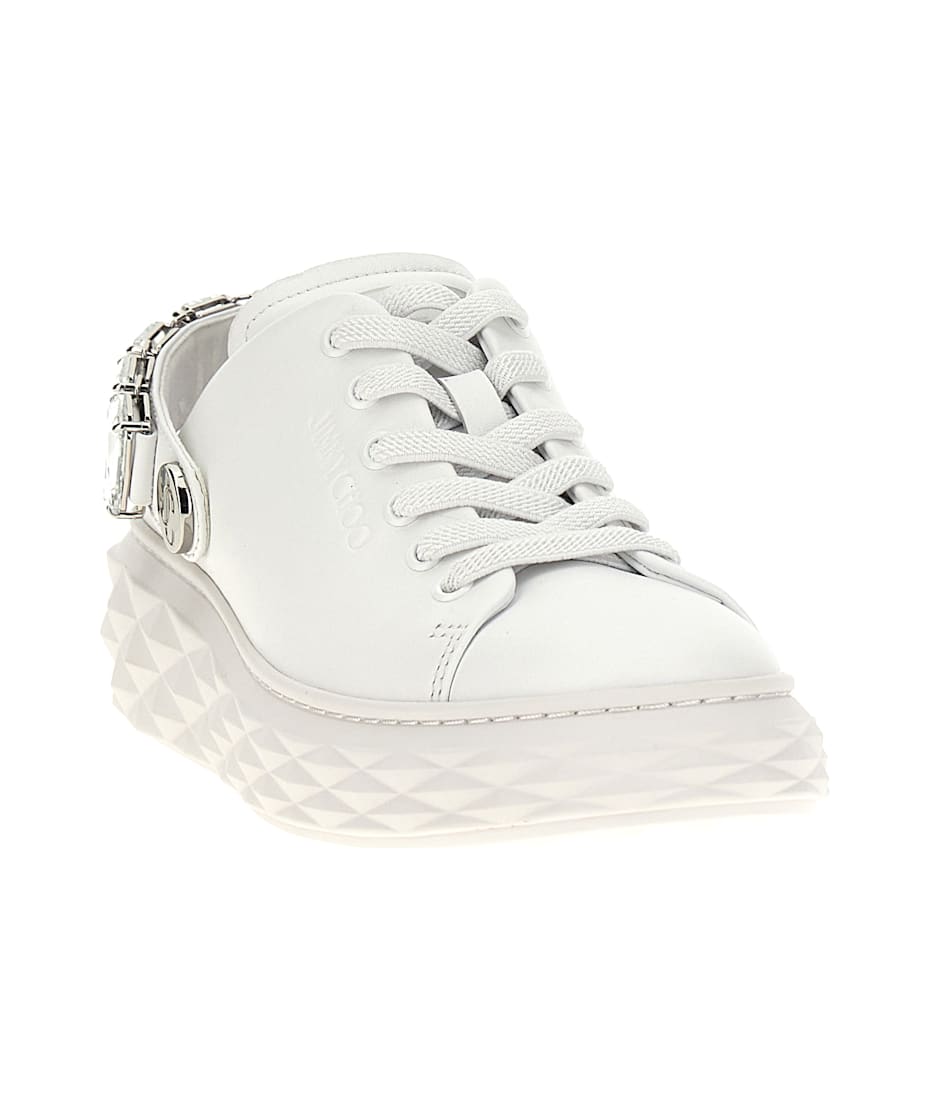 スニーカー Jimmy Choo 'Diamond Sling' sneakers Diamond Sling | White Nappa Leather Slipper Trainers with