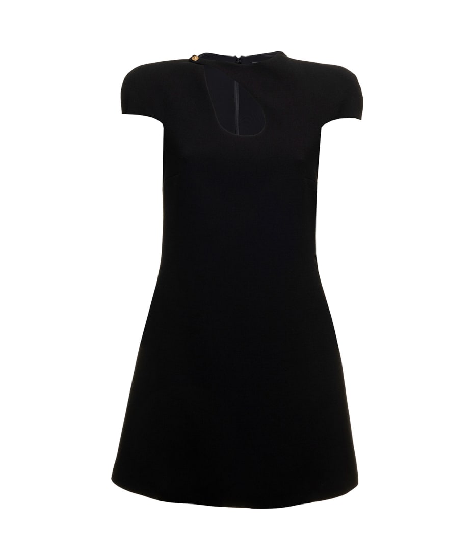 Black Midi Dress In Cady With Cut Out And Medusa Detailing Versace Woma |  italist, ALWAYS LIKE A SALE