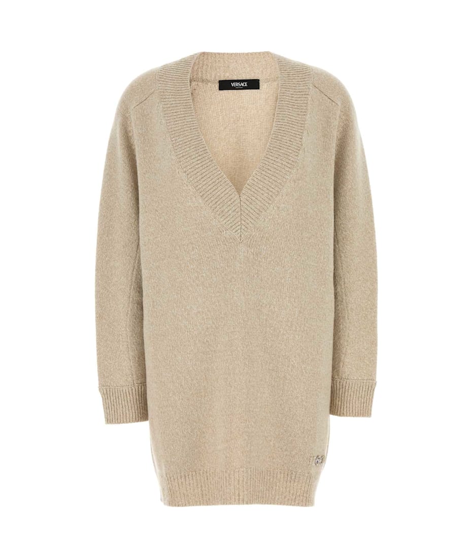 ワンピース Versace Melange Beige Wool Blend Sweater Dress Versace Melange Beige Wool Blend Sweater Dress | italist