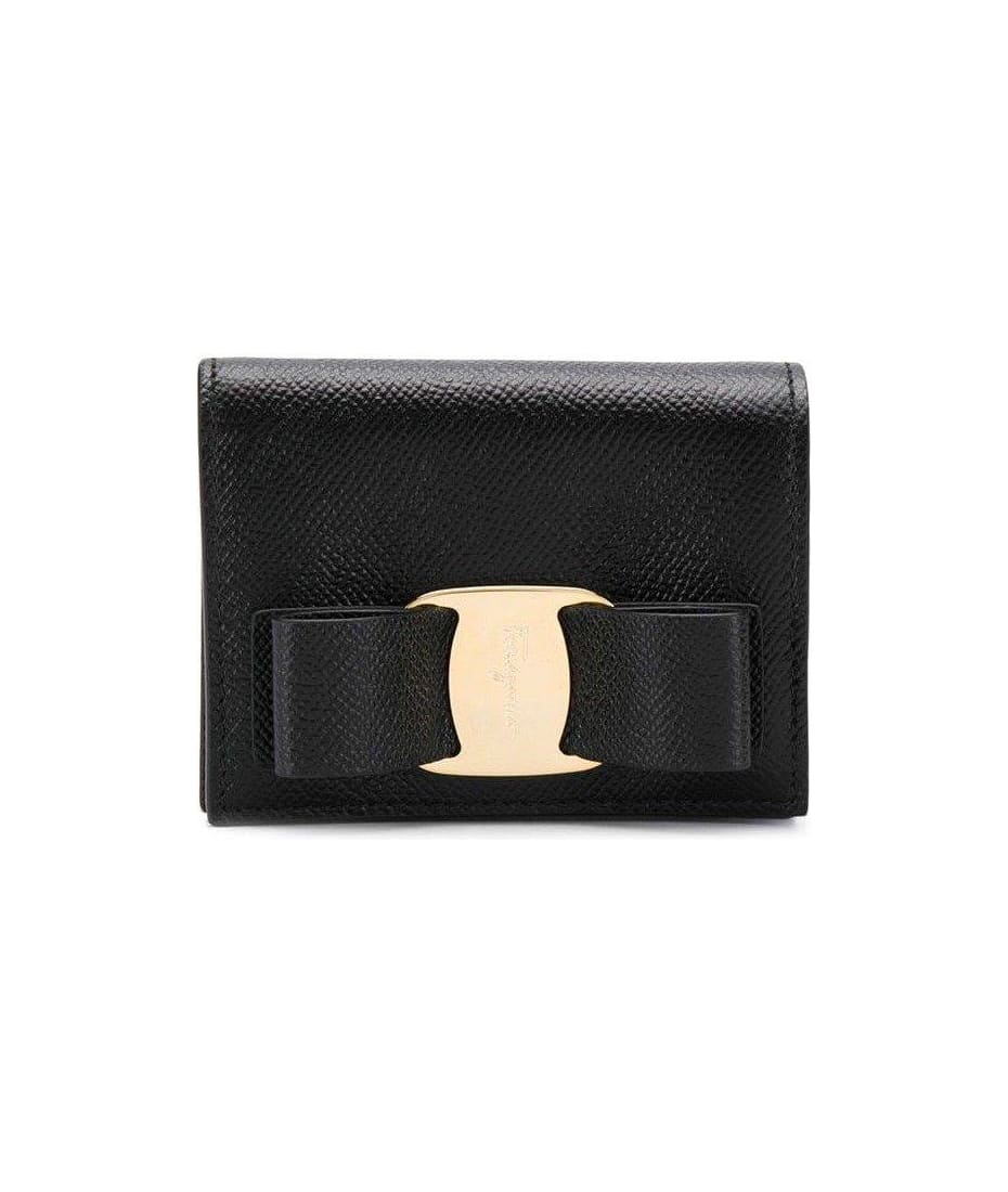 【FERRAGAMO】 Women's Vara Bow Coin Wallet Black Ferragamo Vara Bow Coin Purse | italist