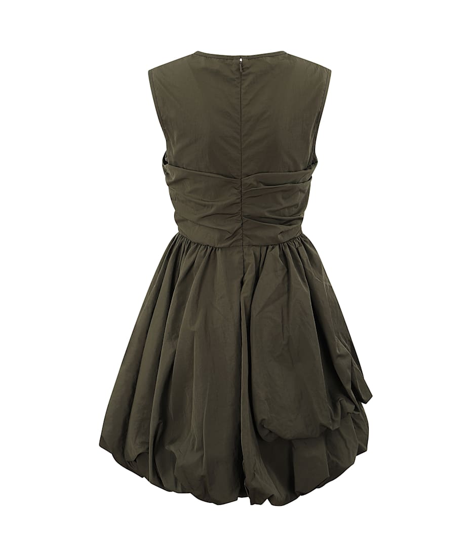 Cecilie Bahnsen Olivia Dress Recycled Taffeta Grey Olive | italist