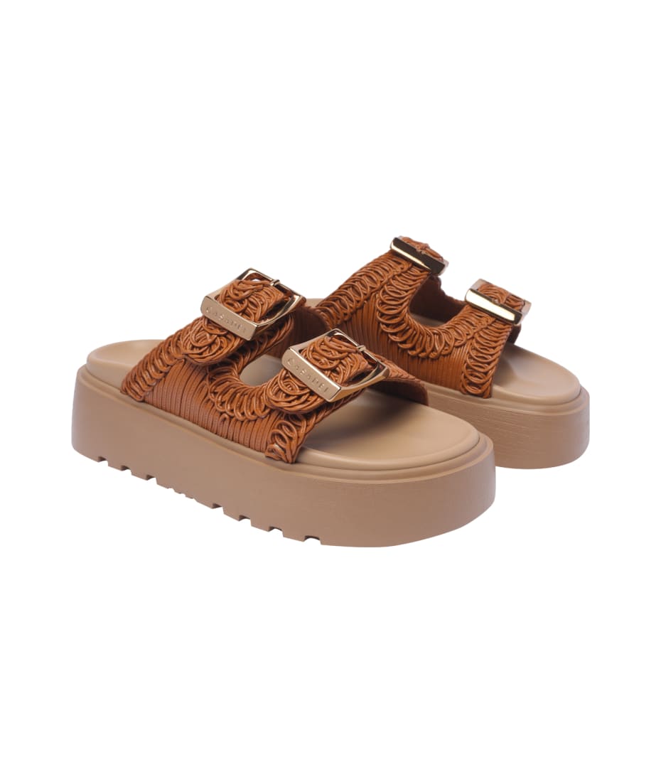 CASADEI Birky-Ale Sandal ベージュ 37 Casadei Birky Ale 40mm Flatform Slides | Brown | FARFETCH CA