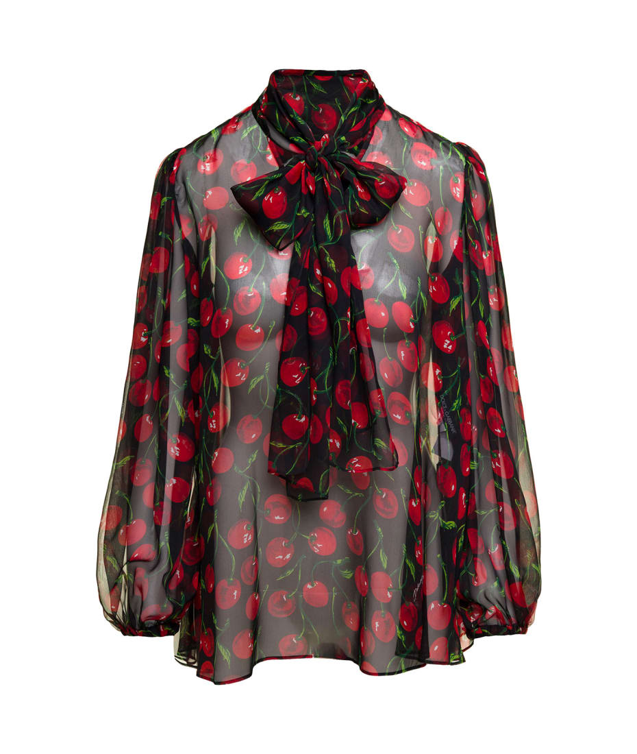 Dolce & Gabbana Polka Dot Blouse in Red