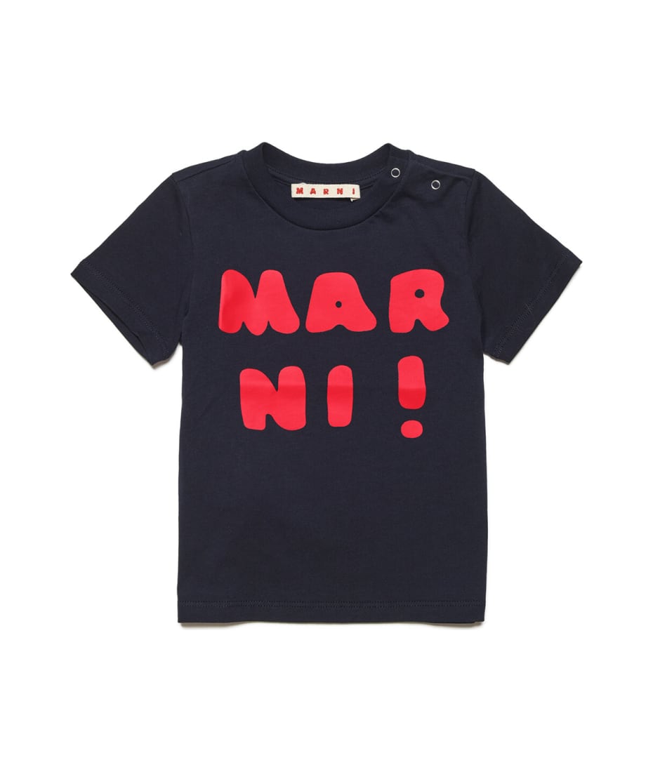 Mt65b T-shirt Marni Crew-neck Jersey T-shirt With Logo | italist