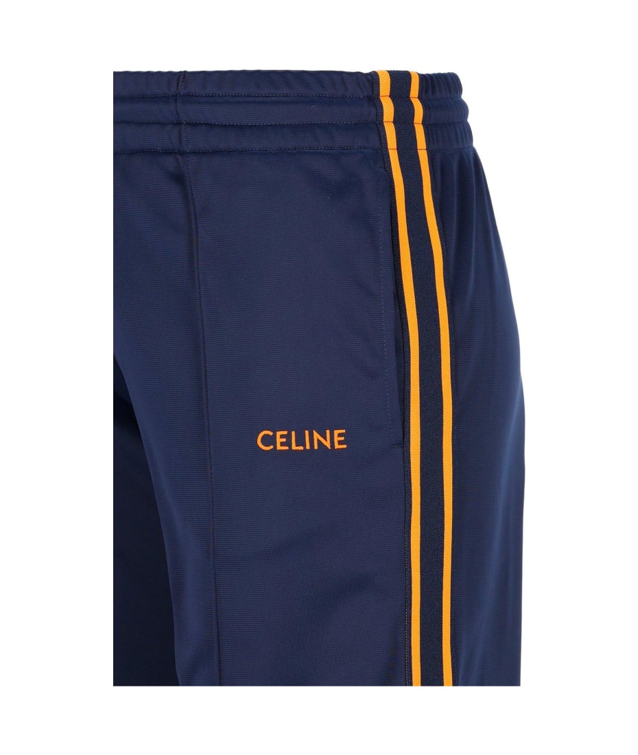 【関税&送料込】Celine Triomphe Jogging Trousers triomphe loose track pants in cotton and cashmere - BLACK