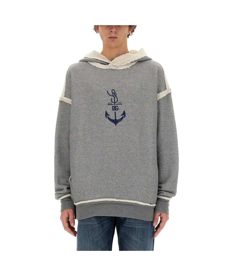 スウェット・トレーナー DOLCE & GABBANA COTTON SWEATSHIRT WITH NAVY PRINT Dolce & Gabbana Sweatshirt With Navy Print | italist, ALWAYS