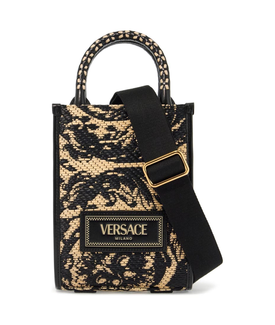 Versace Purse Handbag Logo Jaquard Design Lockable with outlet Key