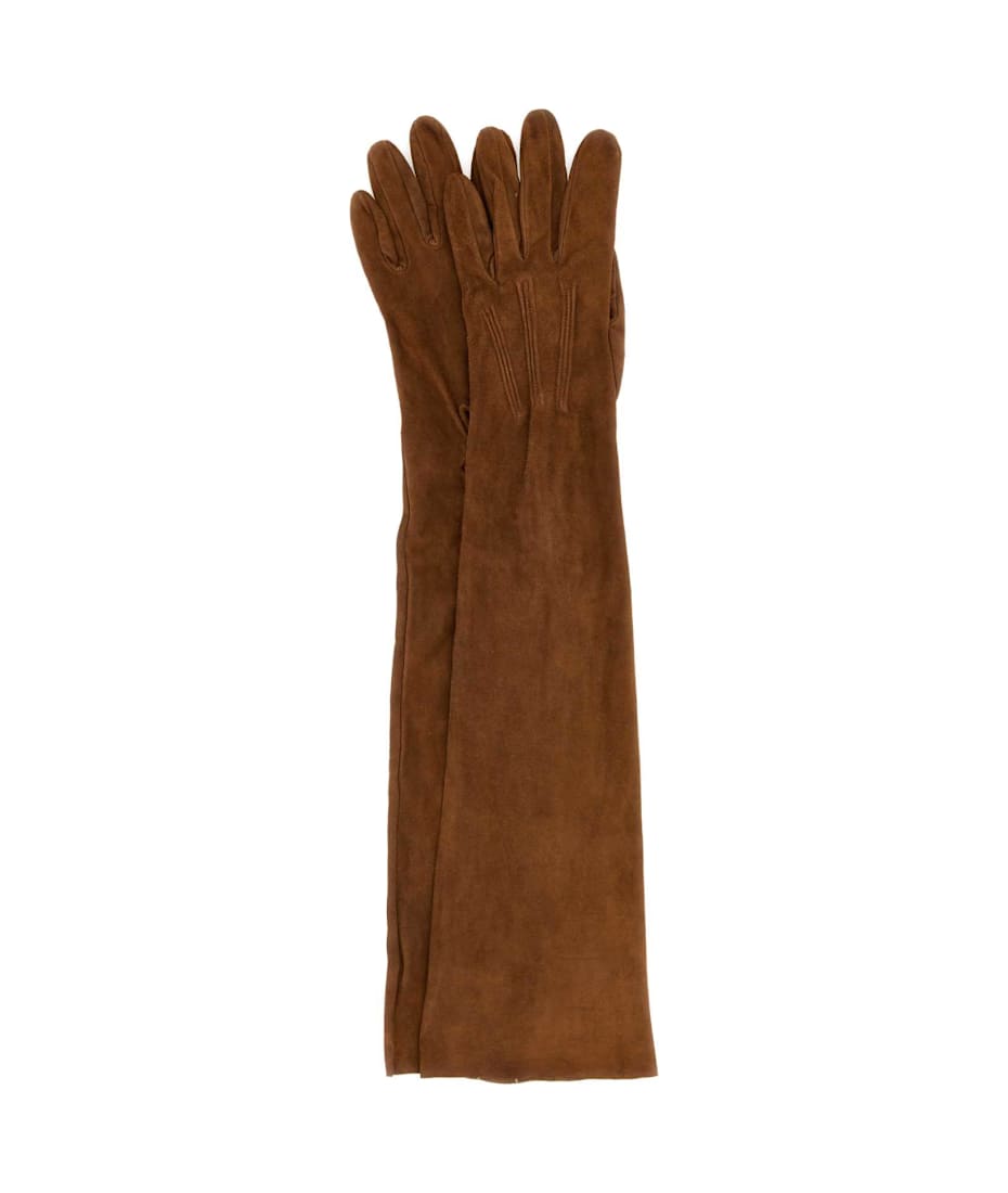手袋 PRADA CARAMEL SUEDE LONG GLOVES Prada Caramel Suede Long Gloves | italist