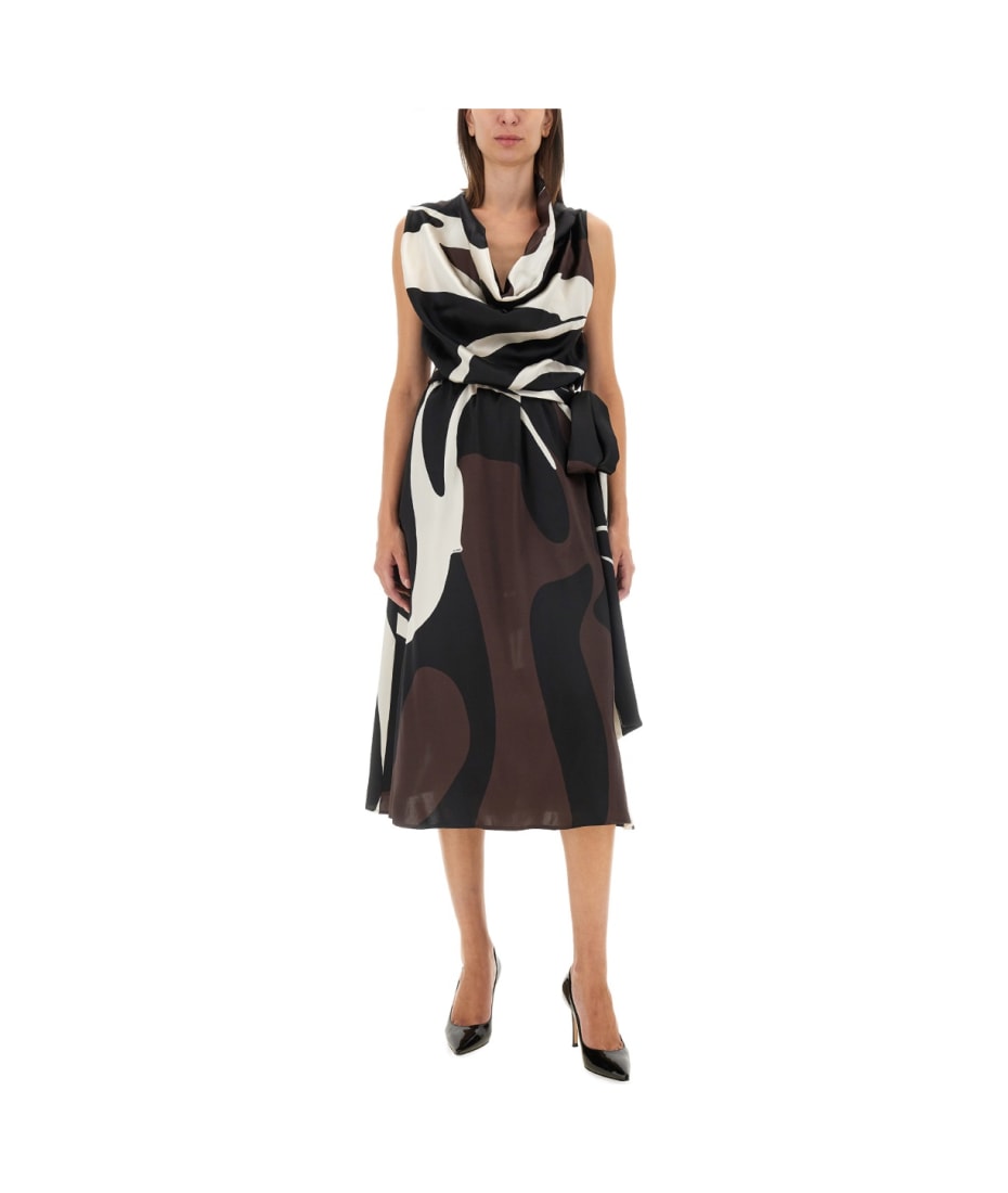 ワンピース Kiton FW24 DRESS WITH PRINT (D58316 K0563E01) 0400020215788_WHITEBLACK?wid=