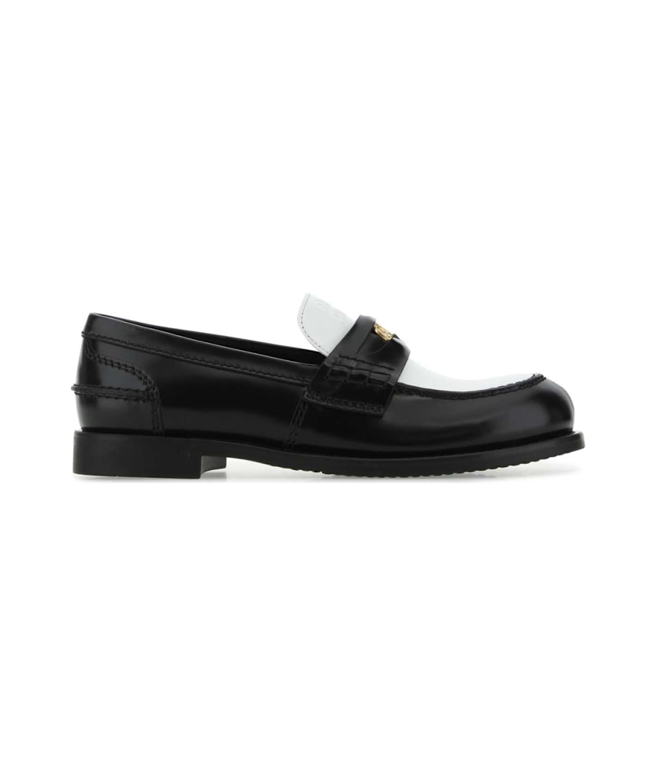 【関税&送料込】Miu Miu Two-Tone Leather Loafers Miu Miu Two-tone Leather Loafers | italist