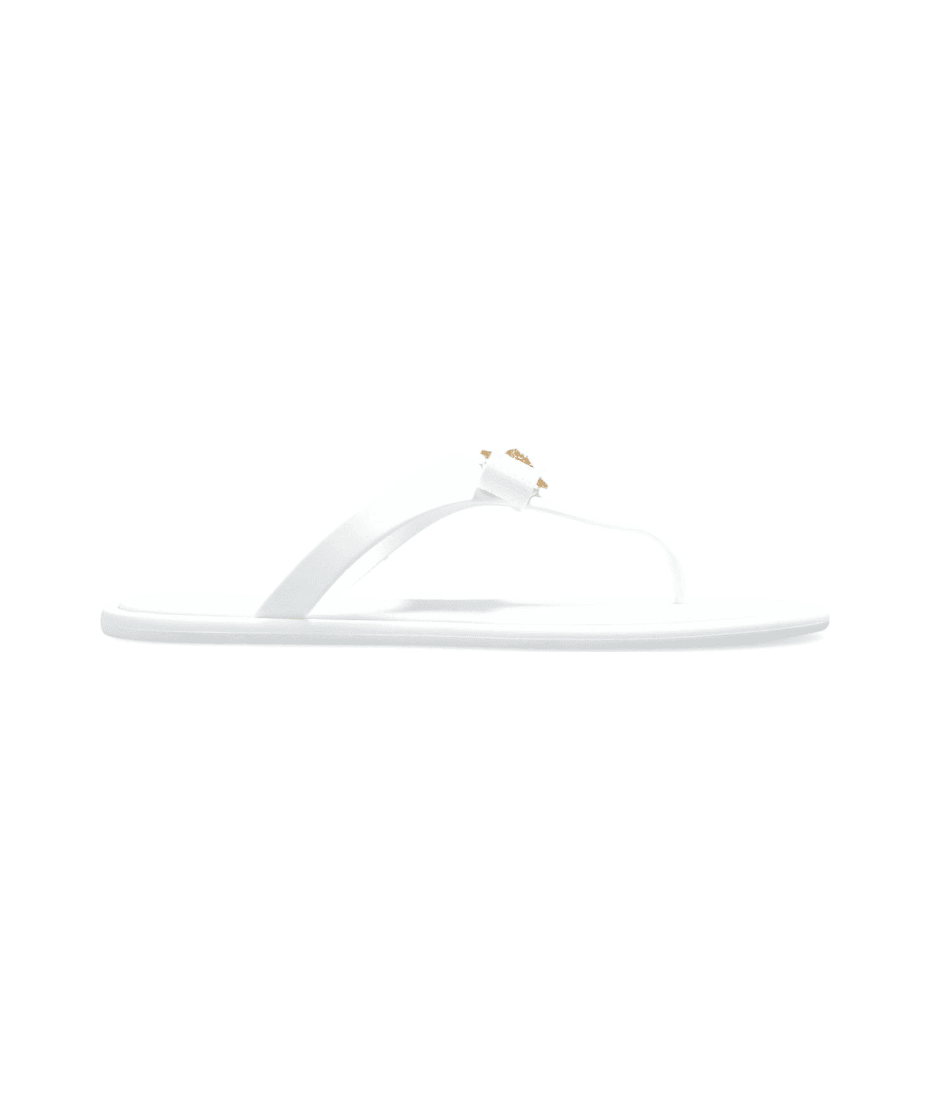 【送料&関税込】Versace Rubber Flip-flops sz 37.5 NEW $350 VERSACE Blue Rubber MEDUSA LOGO Flip Flops