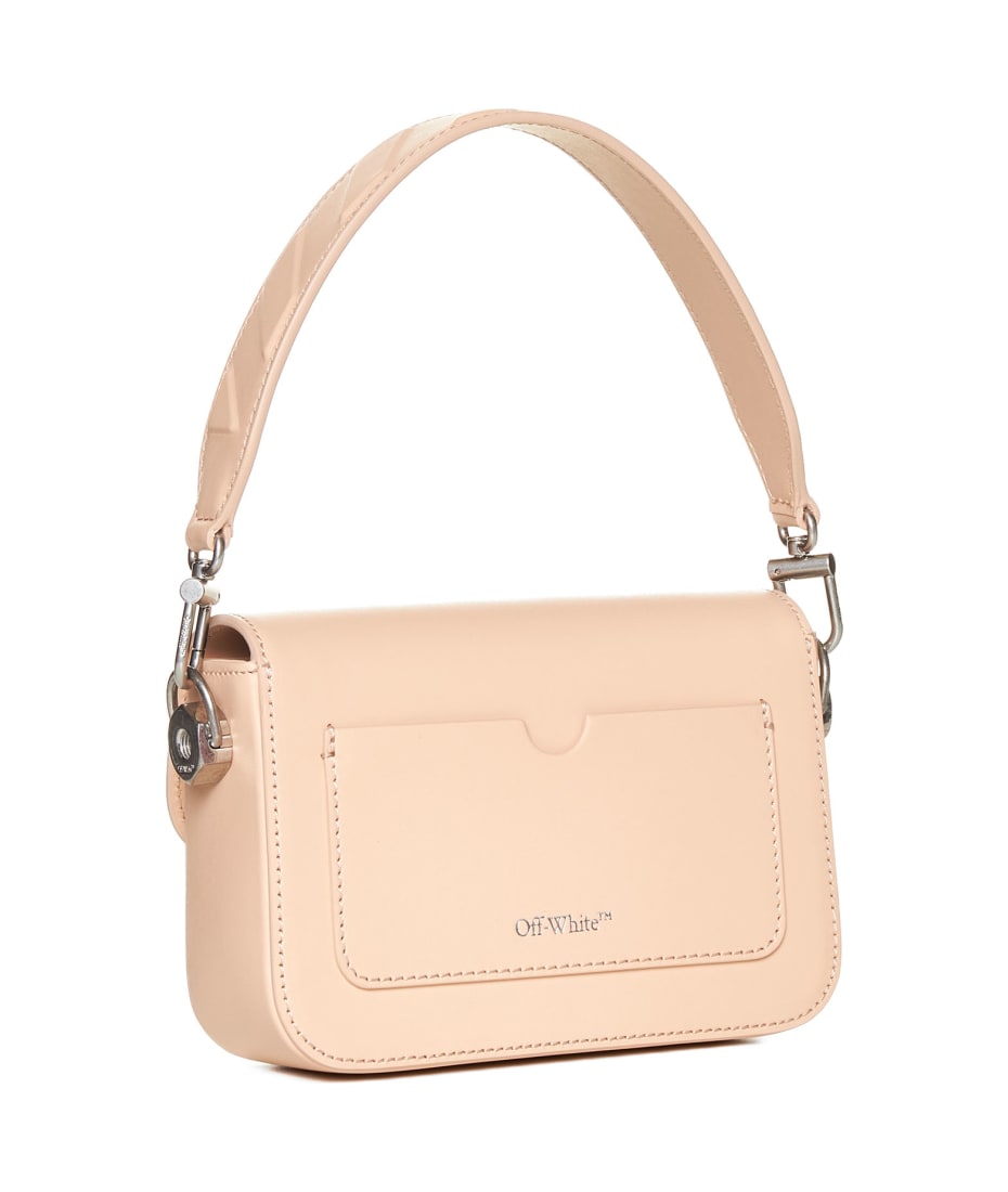 Off-White Plain Binder Leather Shoulder Bag - Pink