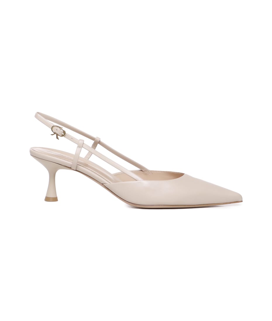 【関税込み】Gianvito Rossi ホワイト Ascent 55 ミュール Ascent 55 leather mules in white - Gianvito Rossi | Mytheresa
