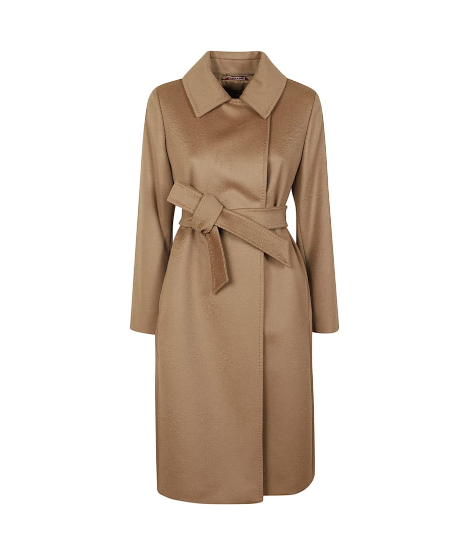 【送料&関税込】Max Mara Studio Belted Long-sleeved Coat Max Mara Studio Belted Long-sleeved Coat | italist