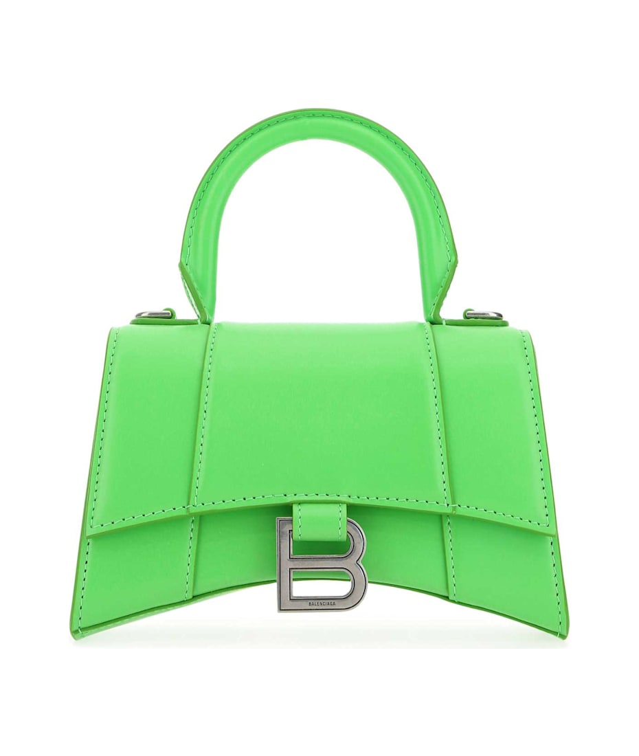 ●送料込●BALENCIAGA●Fluo Green Leather Hourglass Xs Balenciaga Fluo Green Leather Xs Hourglass Handbag | italist