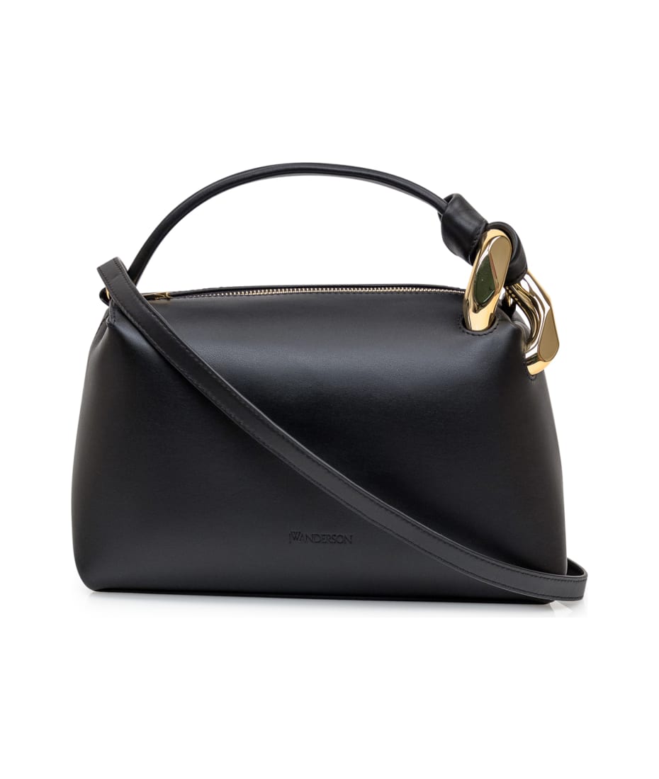 J.W. Anderson Corner Shoulder Bag In Black Leather | italist