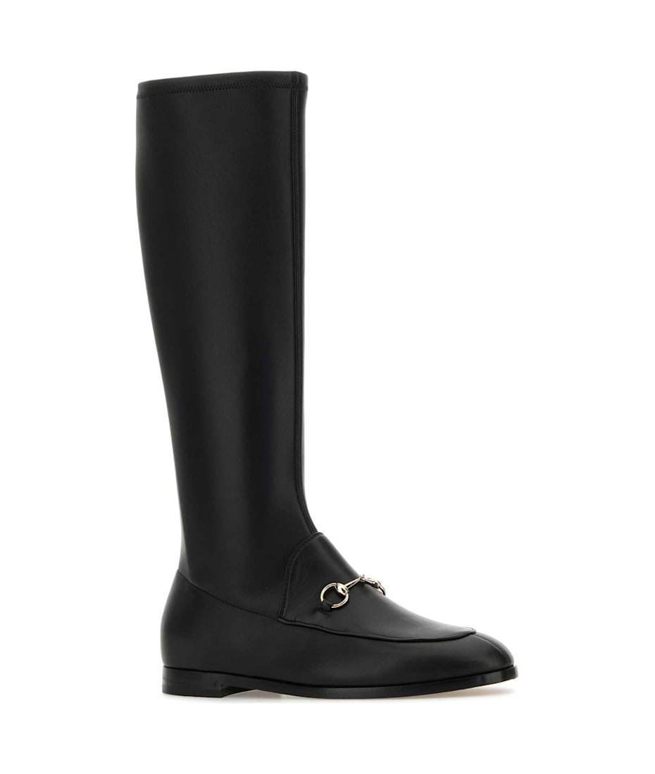 ブーツその他 GUCCI BLACK LEATHER JORDAAN BOOTS Gucci Black Leather Jordaan Boots | italist
