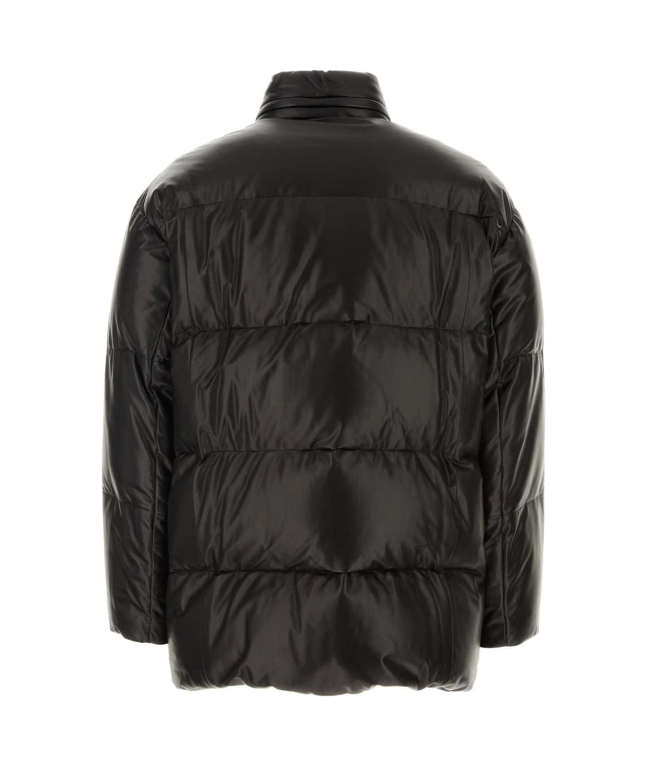 ダウンジャケット・コート PRADA BLACK NAPPA LEATHER PADDED JACKET Prada Black Nappa Leather Down Jacket | italist