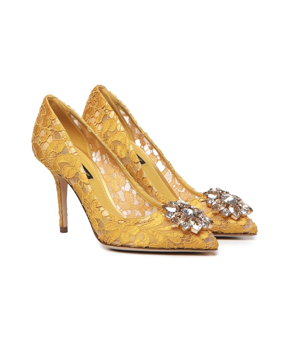Dolce Gabbana Bellucci Taormina Lace Pumps With Crystals