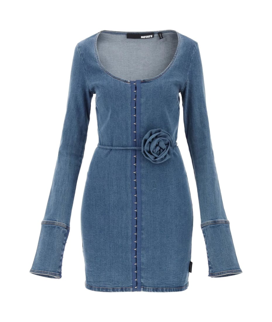 Rotate by Birger Christensen Stretch Denim Scoop Neck Mini Dress | italist,  ALWAYS LIKE A SALE