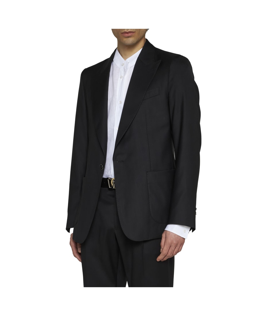 ジャケット Dolce&Gabbana Dolce Single-Breasted Jacket Single-breasted cotton jersey jacket with logo embroidery in