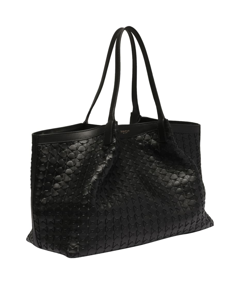 SERAPIAN Secret small woven leather tote