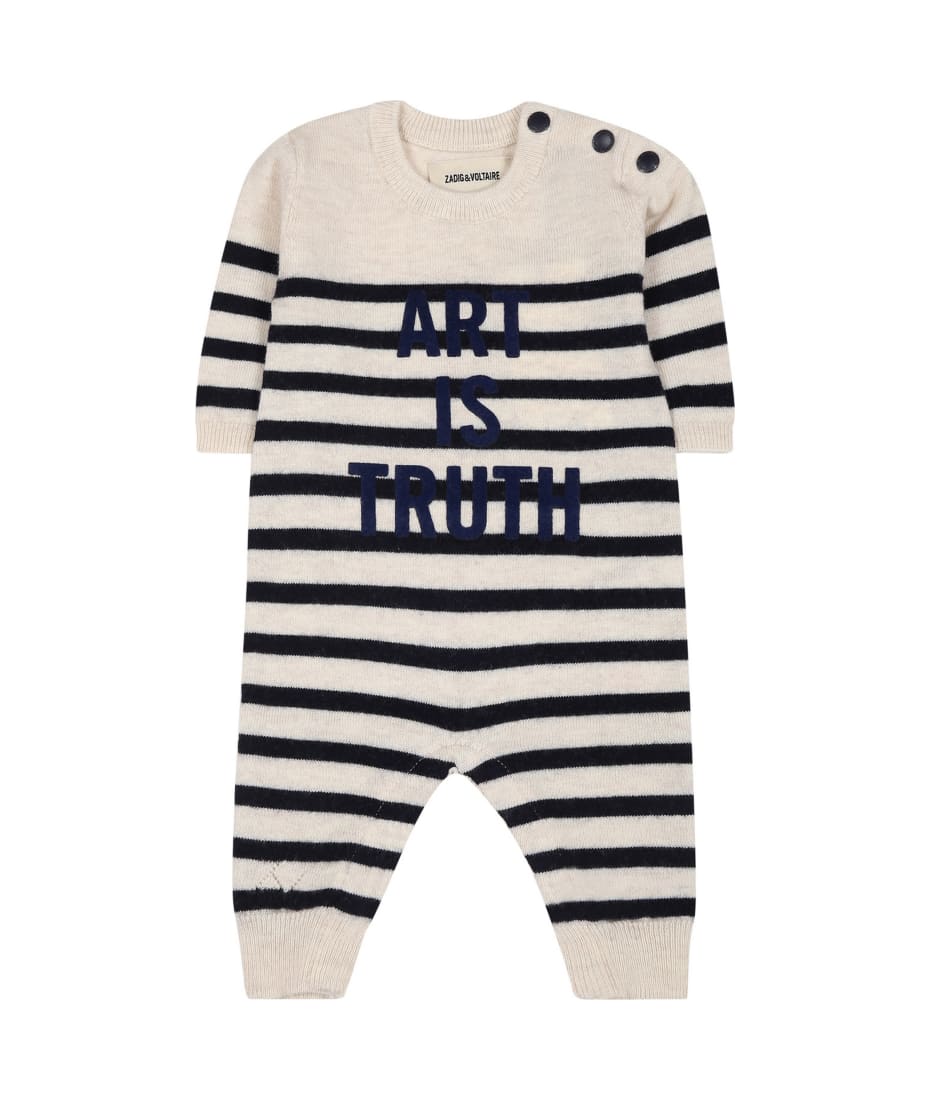 Zadig & Voltaire Striped Babygrow For Babies ボディスーツ