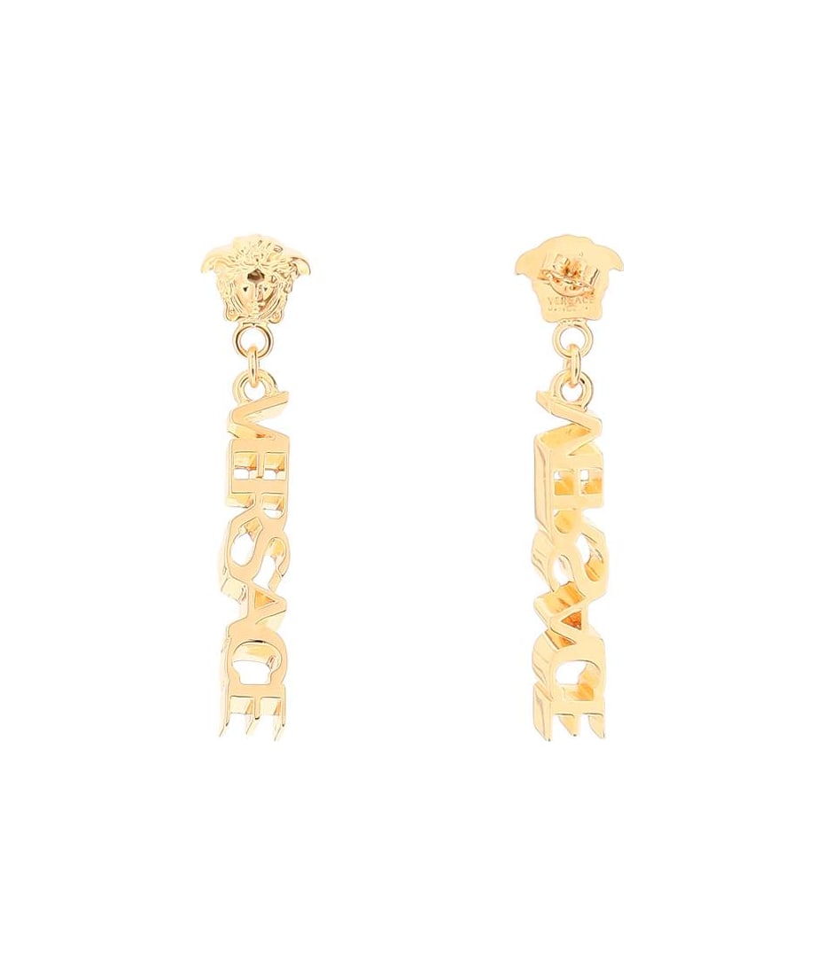 【関税＆送料込み】Versace 'Versace Logo' Earrings Versace Logo Pendant Earrings | italist