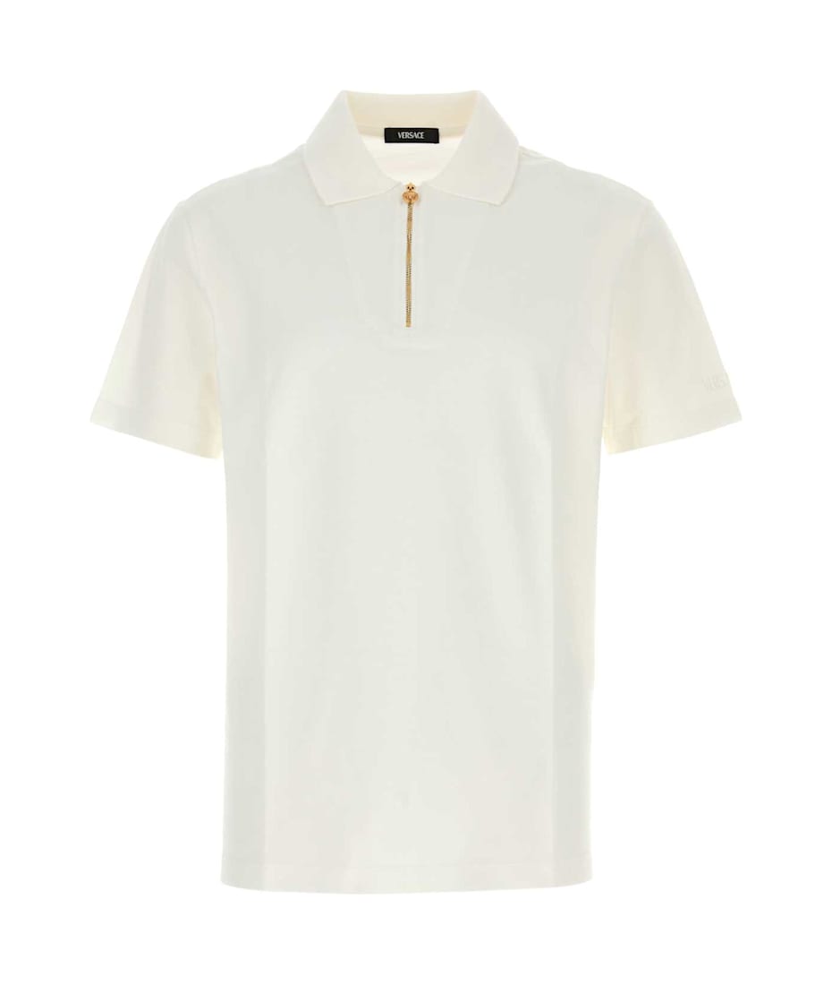Versace White Piquet Polo Shirt | italist