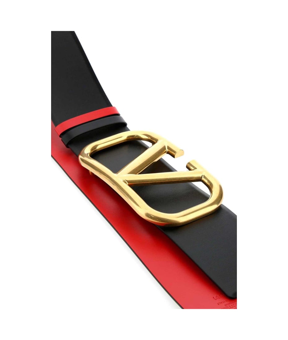 Valentino Garavani Vlogo Signature Reversible Belt - NERO-ROUGE PUR
