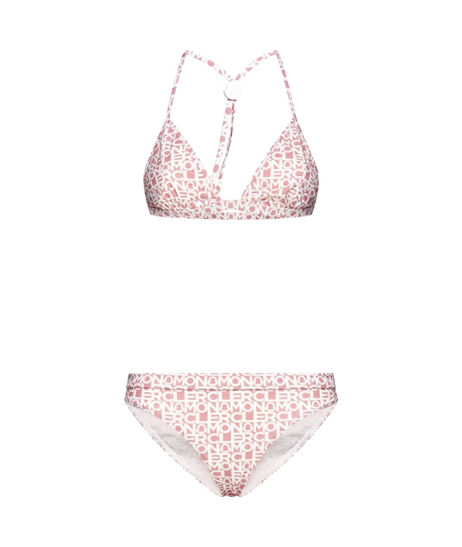 【送料&関税込】Moncler Pink Logoed Bikini Moncler Pink Logoed Bikini | italist