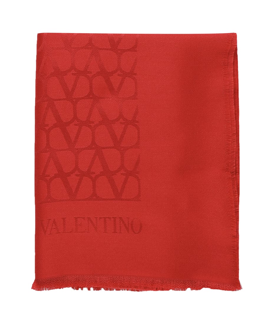 Valentino Garavani Women's Toile Iconographe Cashmere and Silk Knitted Scarf - White - Scarves