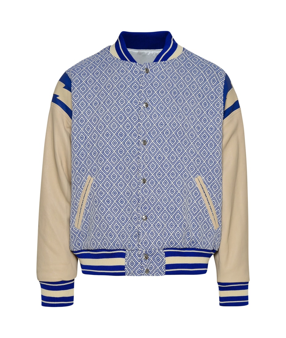 Rhude Diamond-jacquard Baseball Jacket in Blue for Men