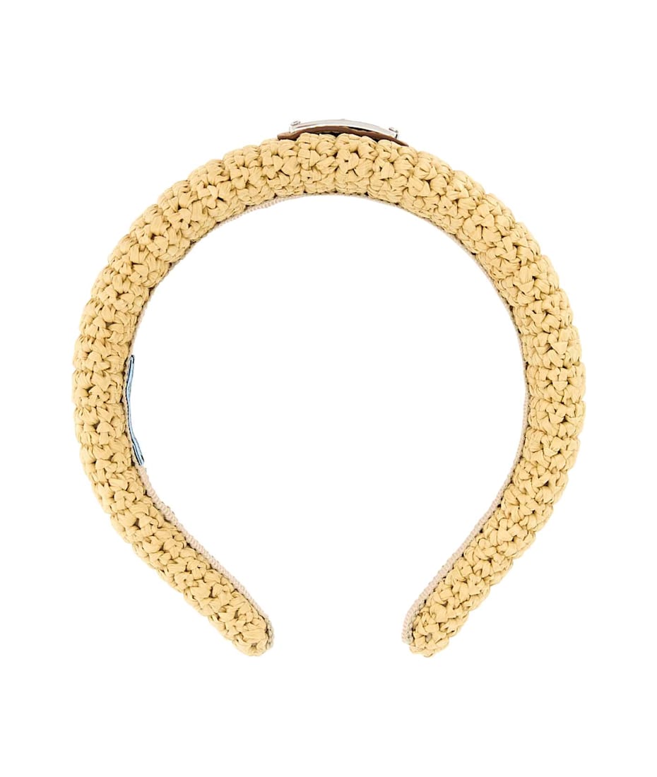 ヘアアクセサリー PRADA Raffia headband Beige Prada Sand Raffia Headband | italist