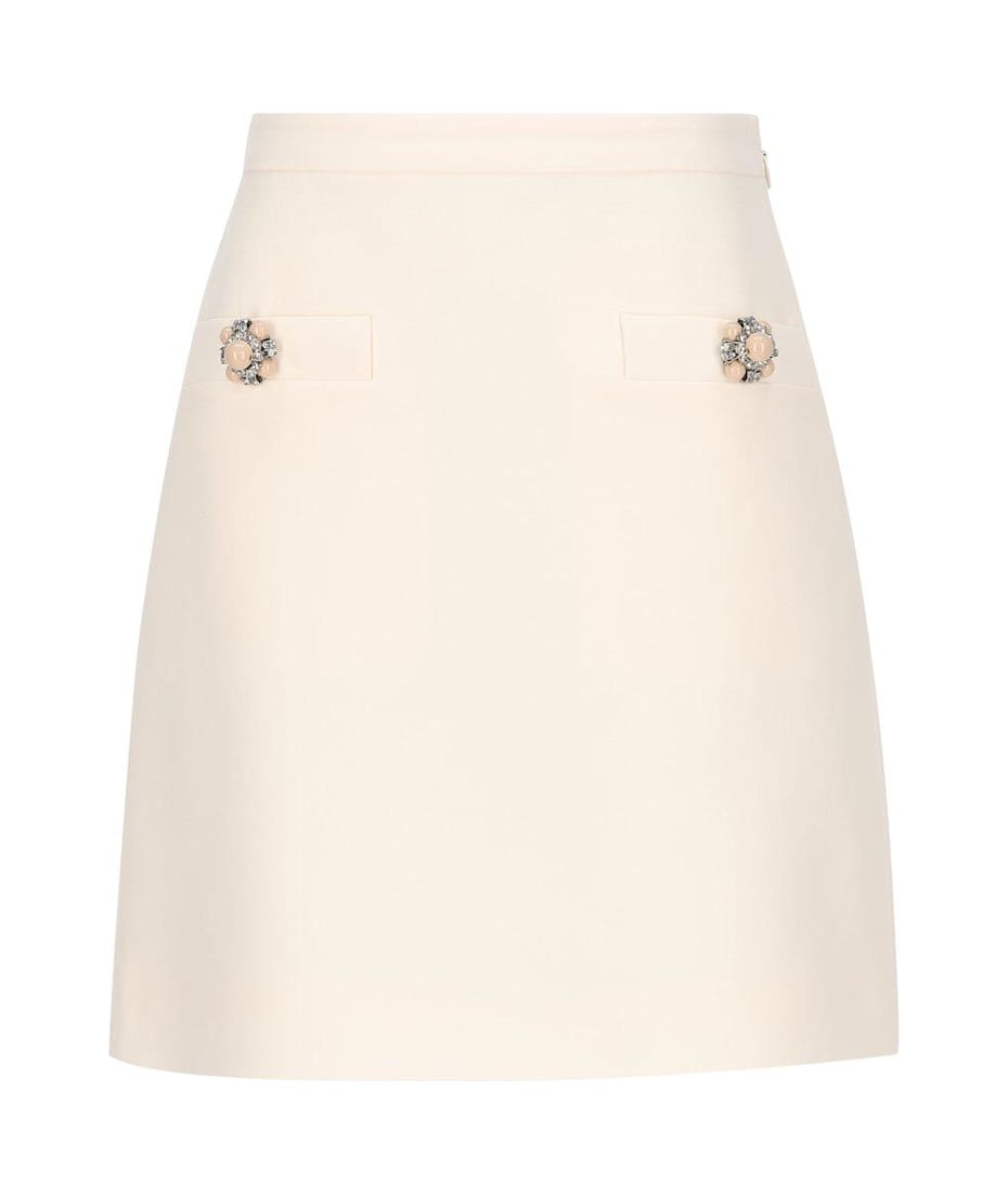 スカート VALENTINO SKIRT (6B3RACE391A AN2) Valentino Button Embellished A-line Mini Skirt | italist
