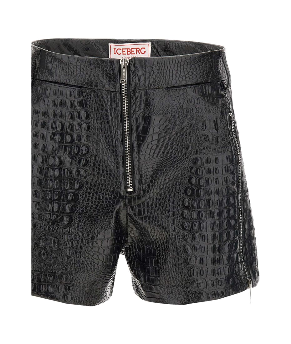 Iceberg Eco-leather Shorts - BLACK
