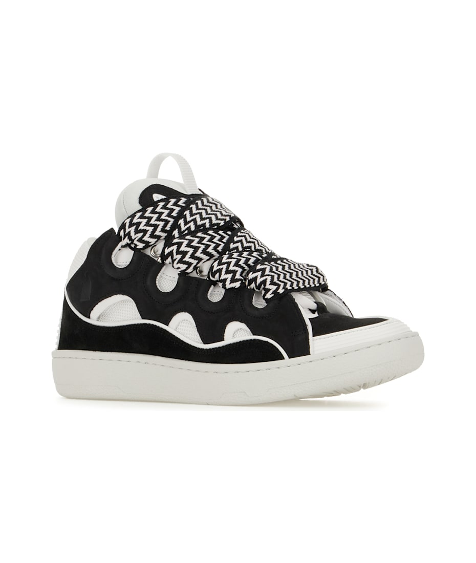 Multicolor Leather And Fabric Curb Sneakers
